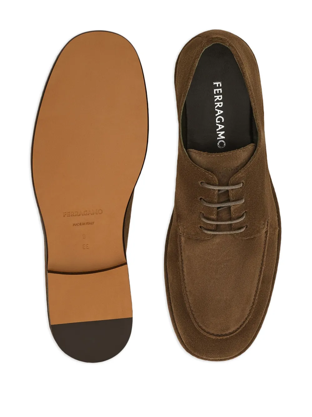 Ferragamo suede derby shoes Brown