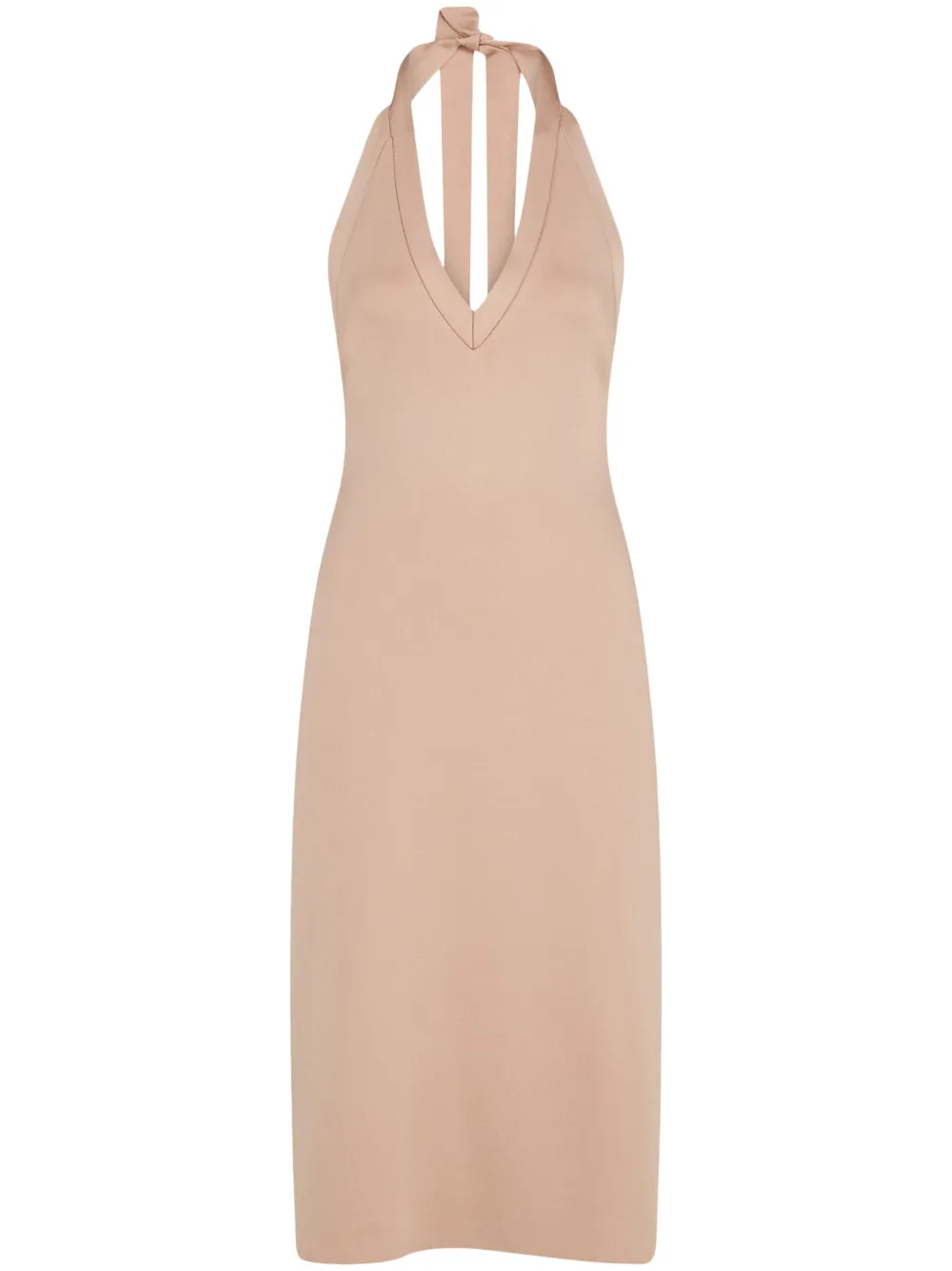Ferragamo vestido tejido midi con cuello halter | rosado | Image 1