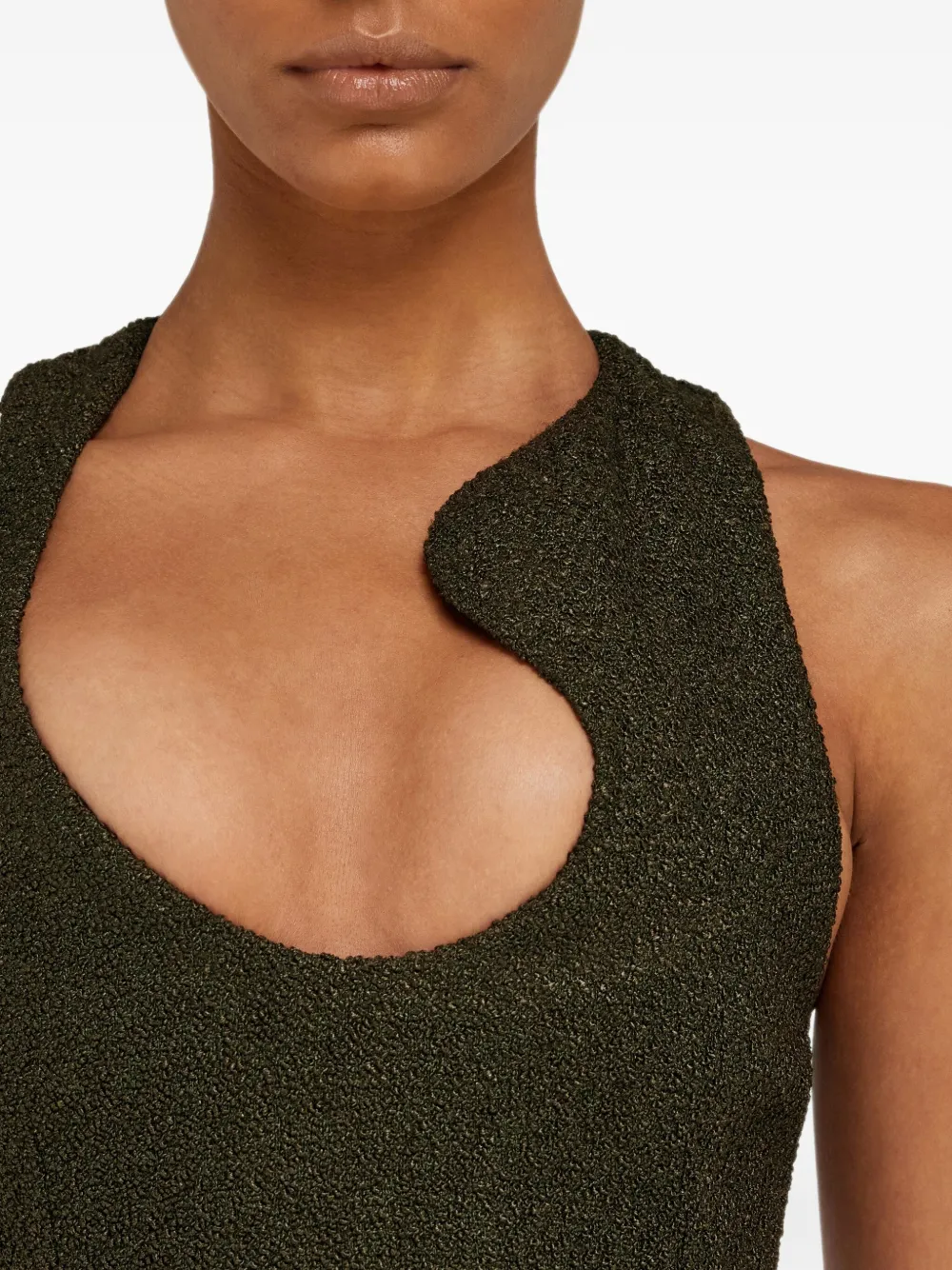 Ferragamo Sleeveless Mini Dress In Green