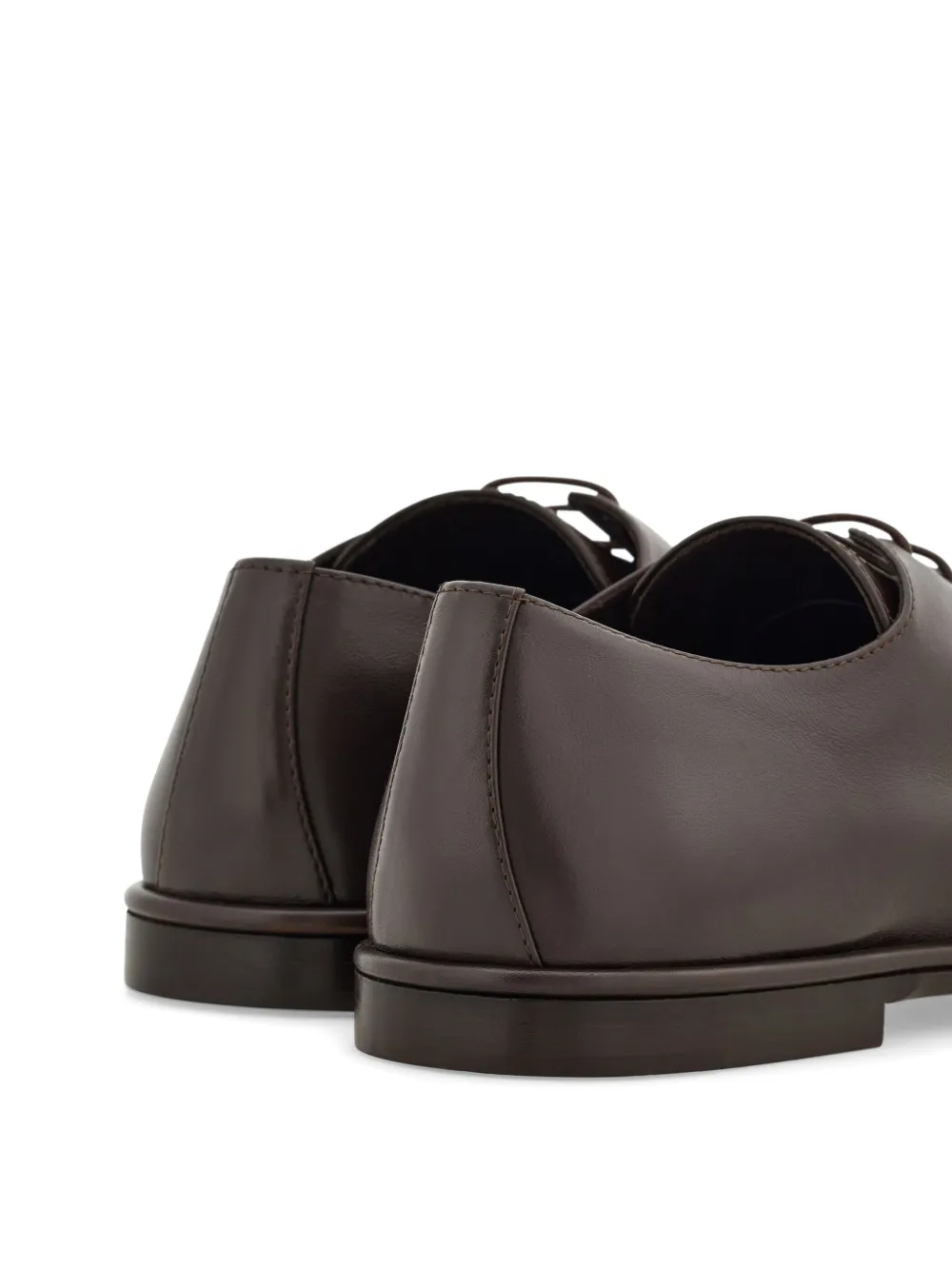 Ferragamo Leren derby schoenen Bruin