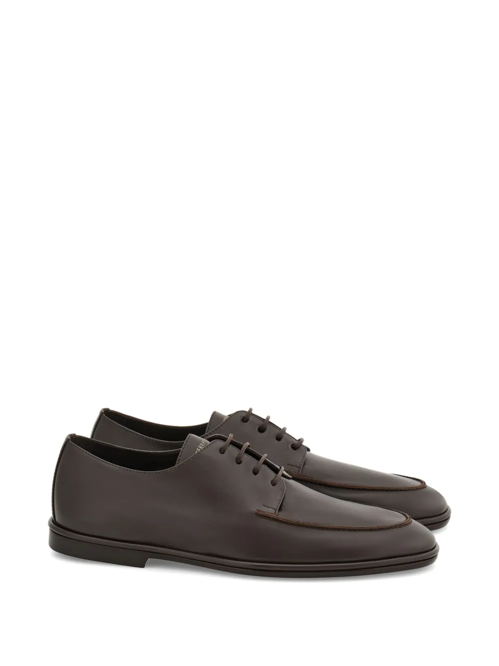 Ferragamo Leren derby schoenen Bruin