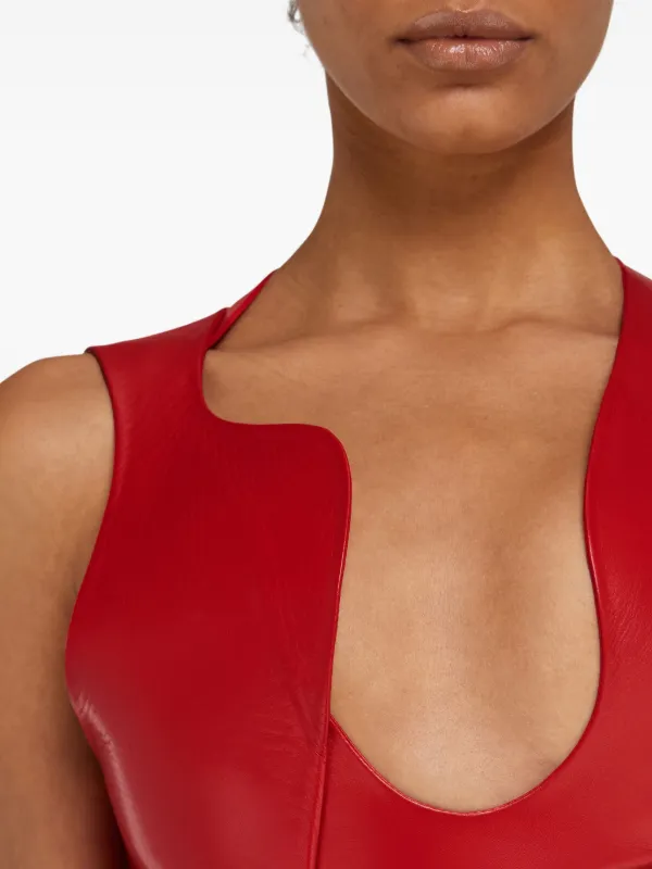 Ferragamo Leather Mini Dress | Red | FARFETCH