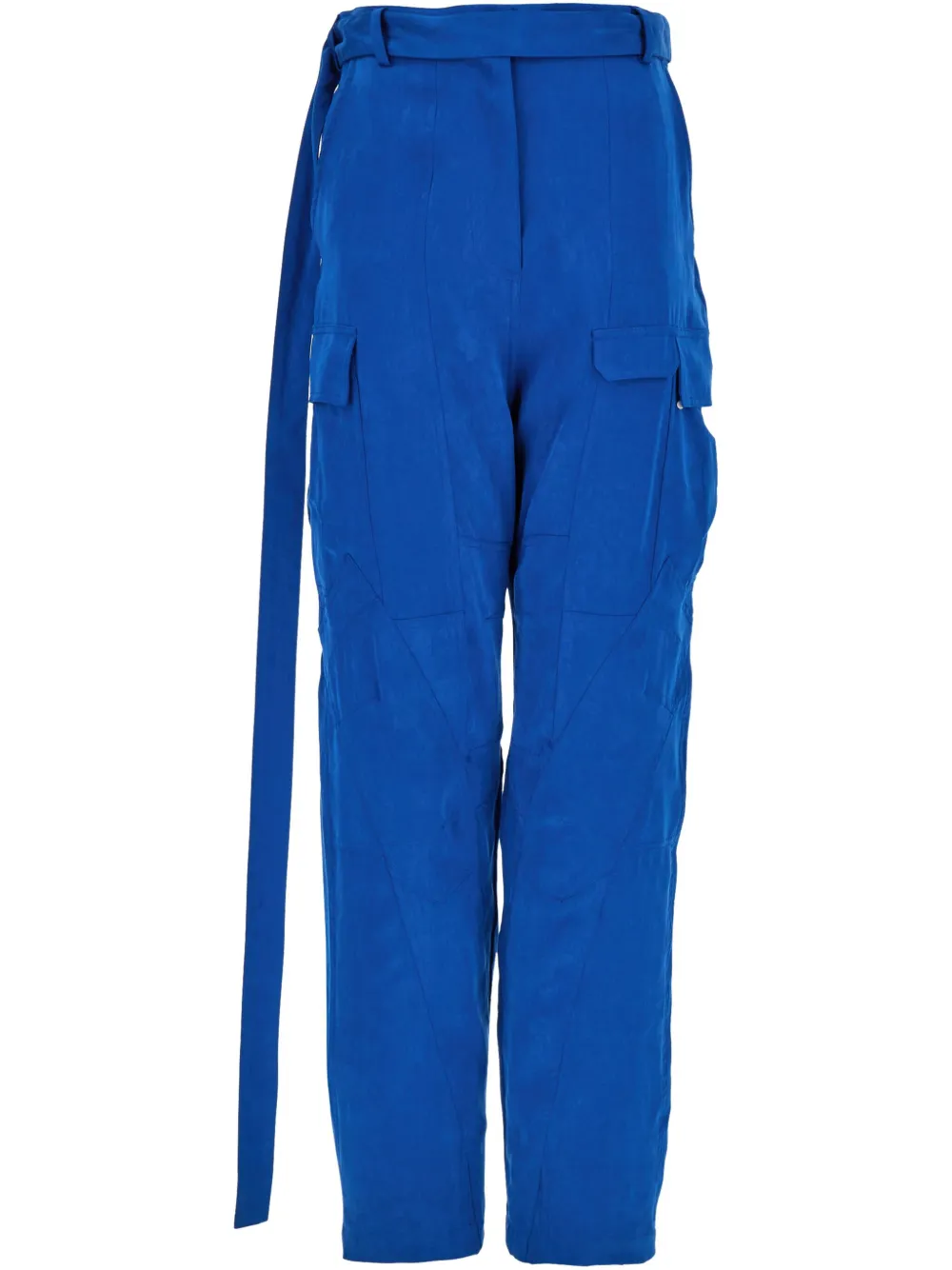 Ferragamo Cargo Pants Lyocell Belt Loops In Blue