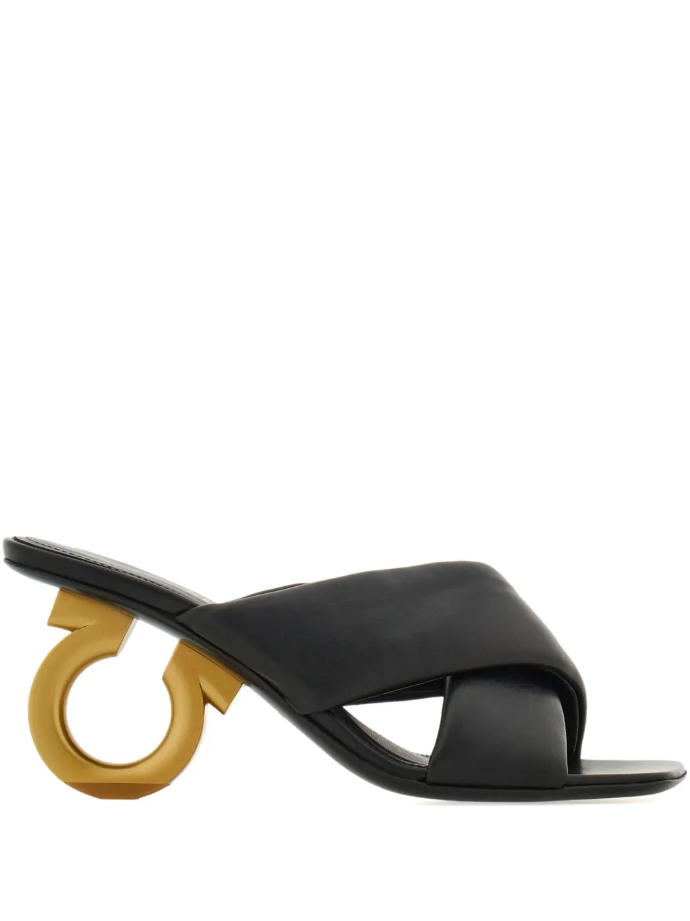 Ferragamo Gancini-heel padded mules Black