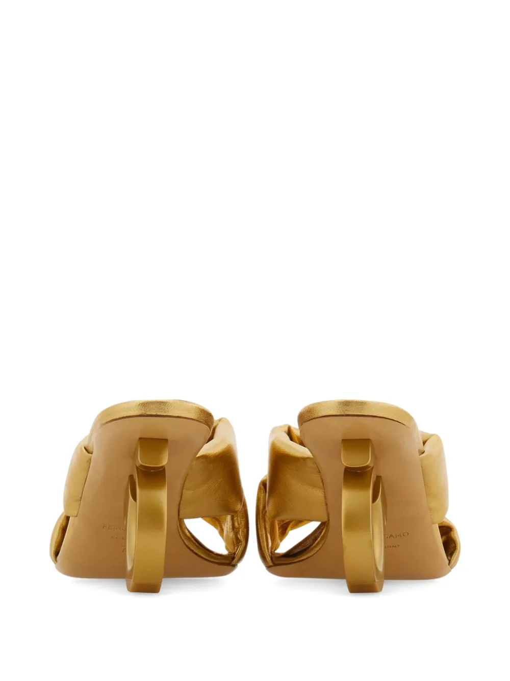 Ferragamo Gancini-heel padded mules Gold