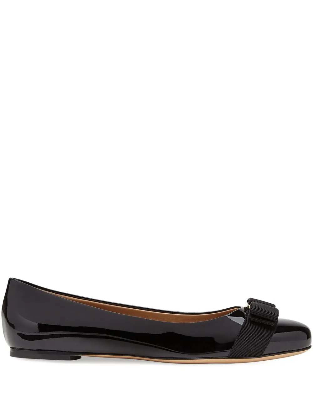 Ferragamo Varina patent ballet flats Black