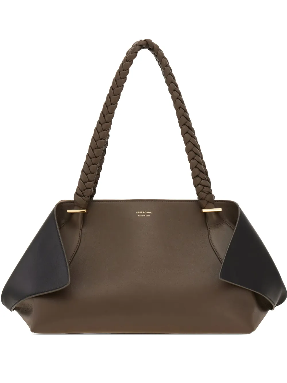 Ferragamo L Leather Shoulder Bag In Brown