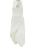 Ferragamo asymmetric midi dress - White