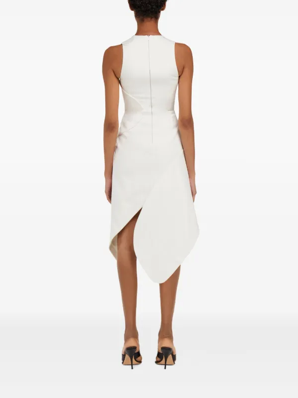 Ferragamo Asymmetric Midi Dress | White | FARFETCH
