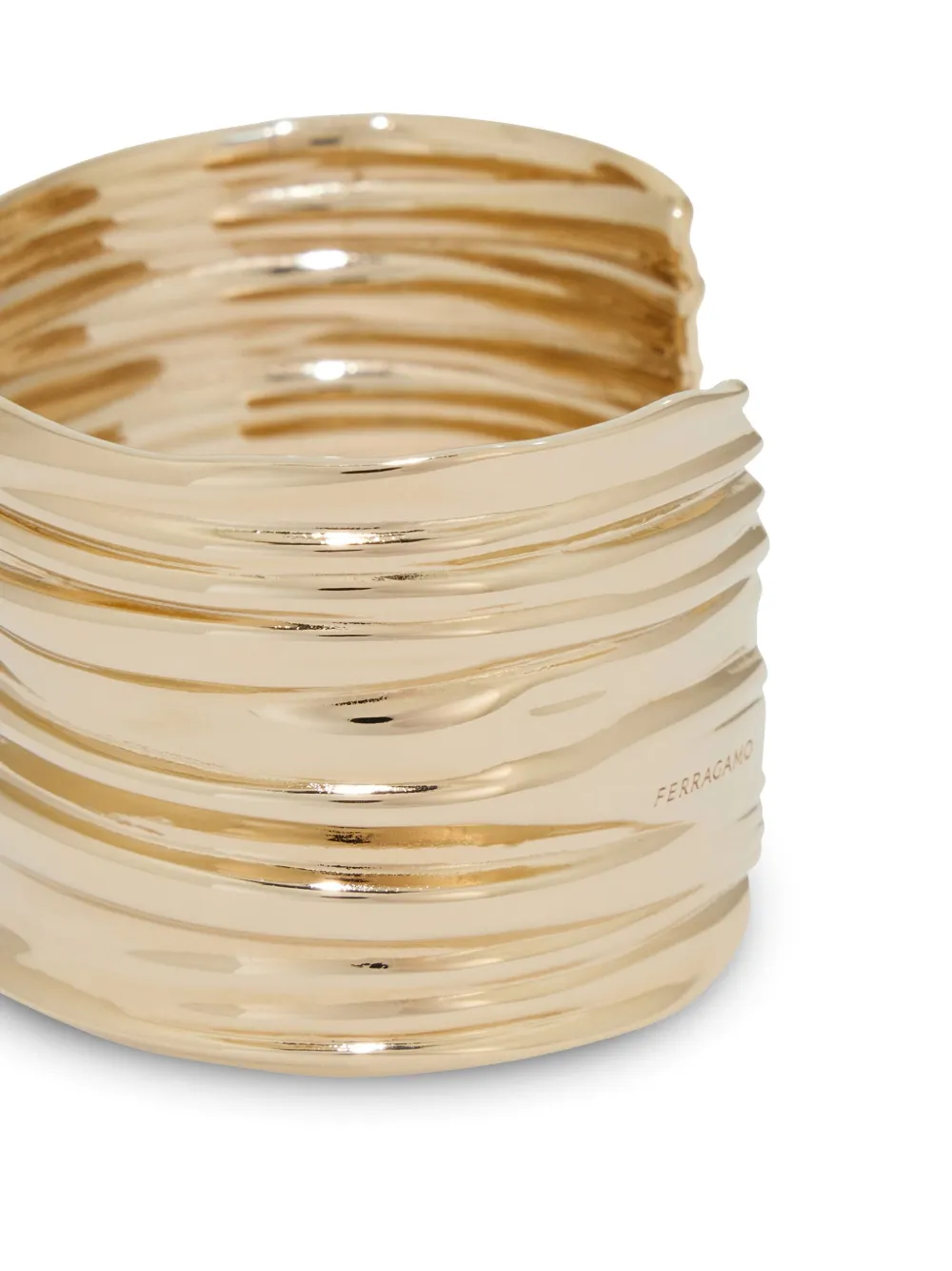 Ferragamo Draped Bangle In Gold