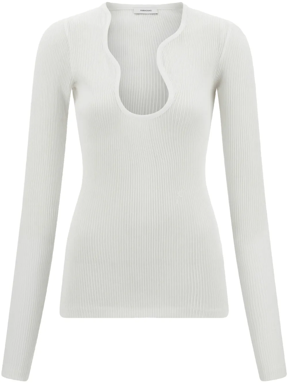 Ferragamo suéter con cuello rasgado | blanco | Image 1