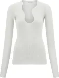 Ferragamo rippled-neckline sweater - White