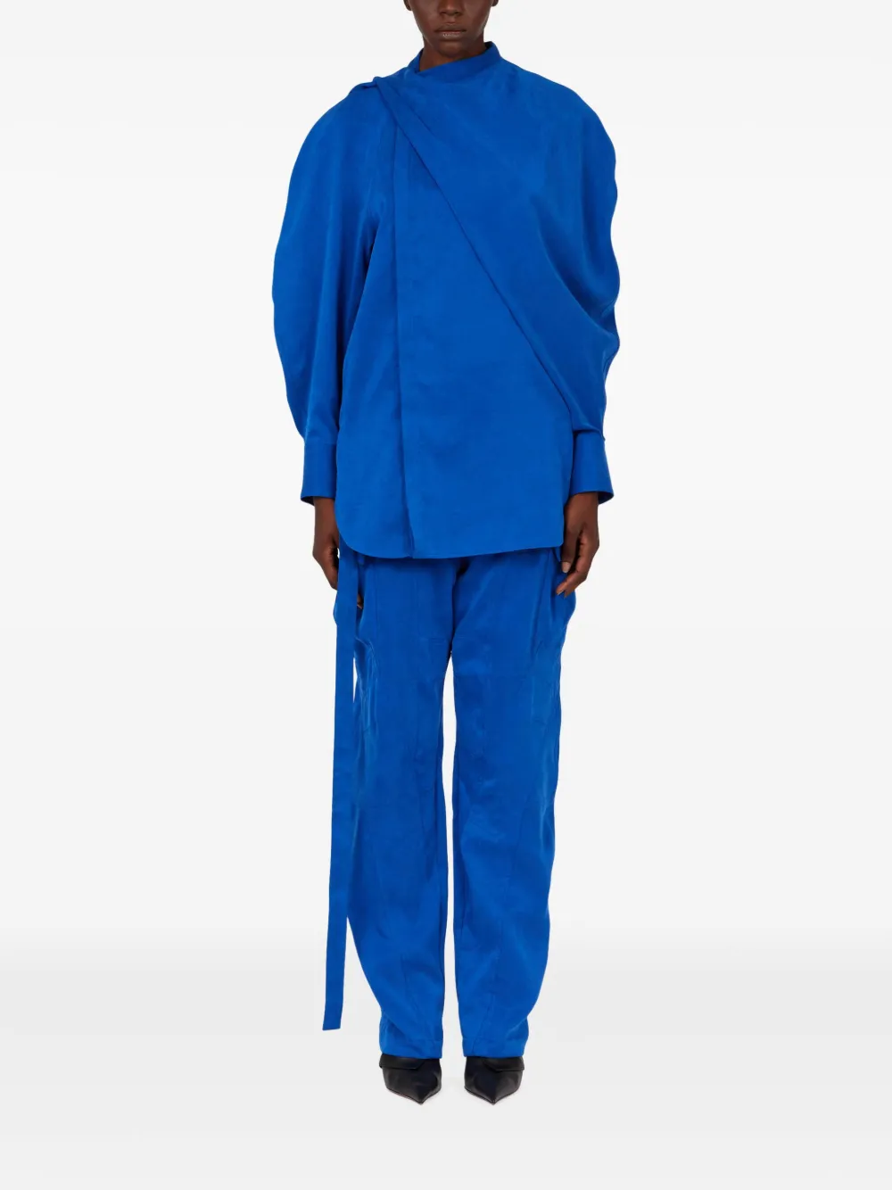 Ferragamo Asymmetrisch blouse Blauw