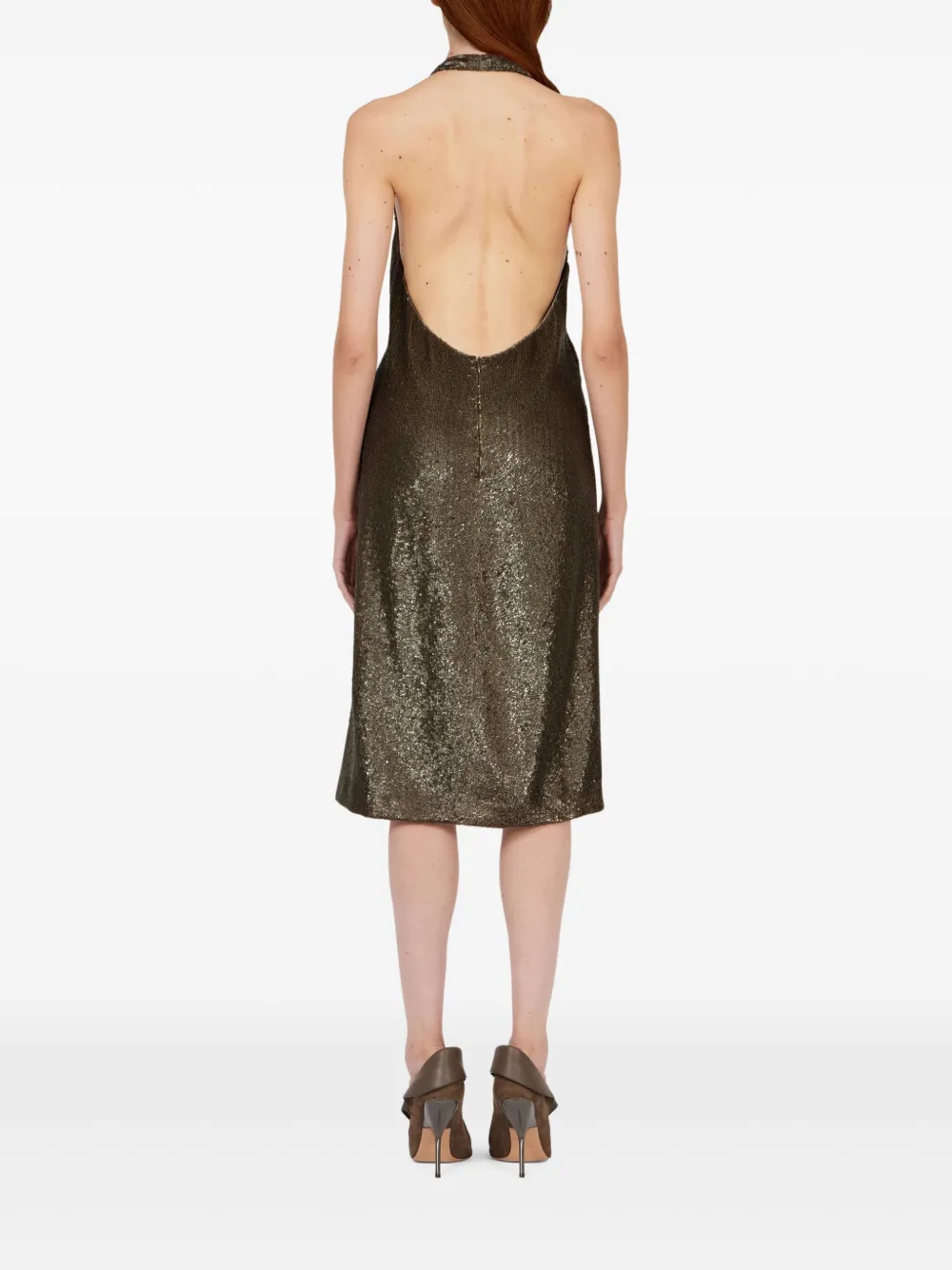 Ferragamo Midi-jurk met pailletten Groen