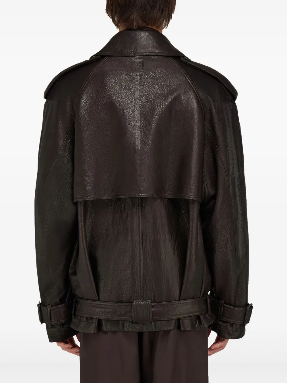 Ferragamo Leren jack Bruin