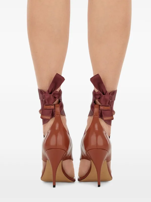Ferragamo 95mm Leather Sandals | Brown | FARFETCH