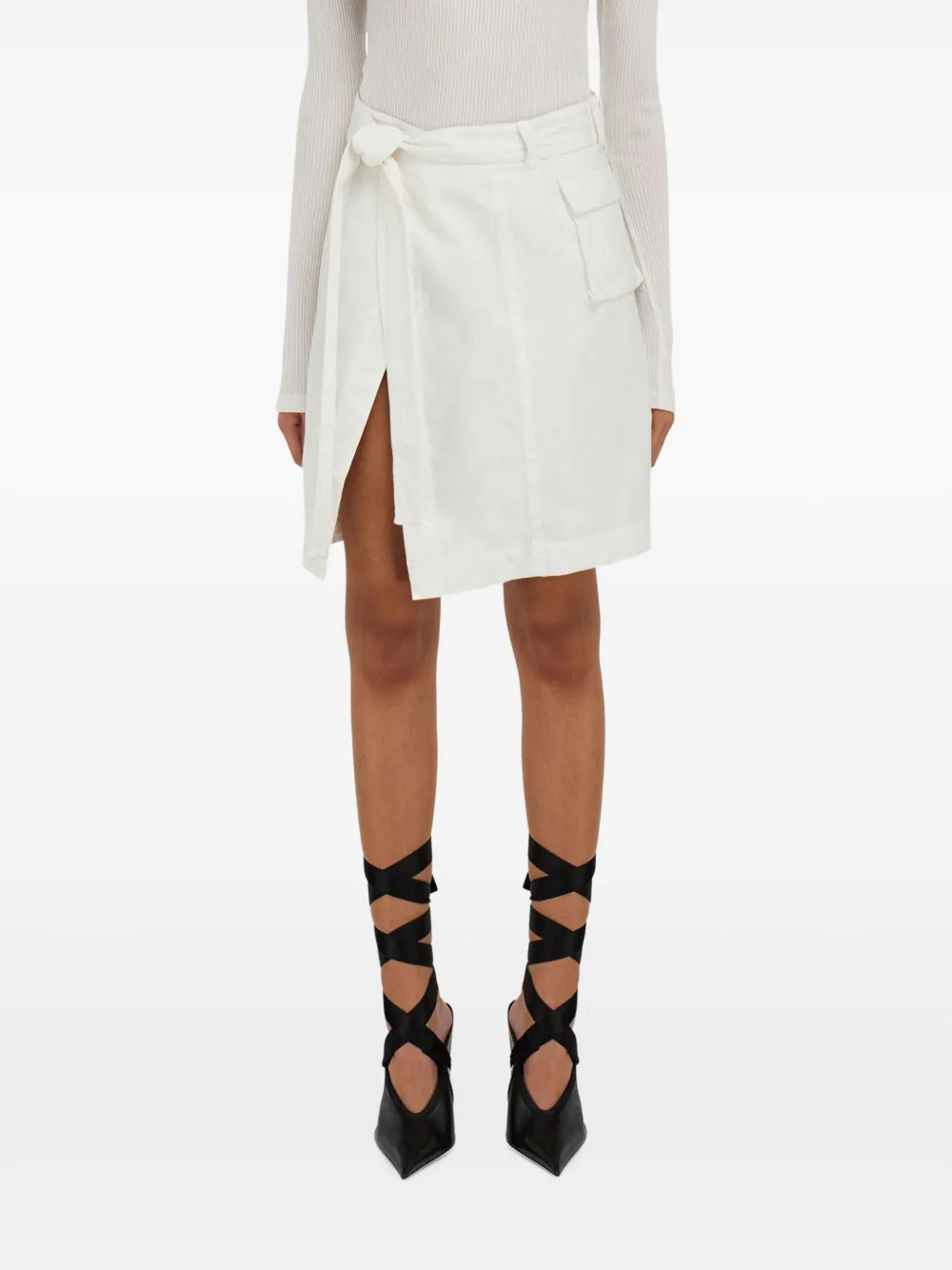 Ferragamo Midi-wikkelrok Wit