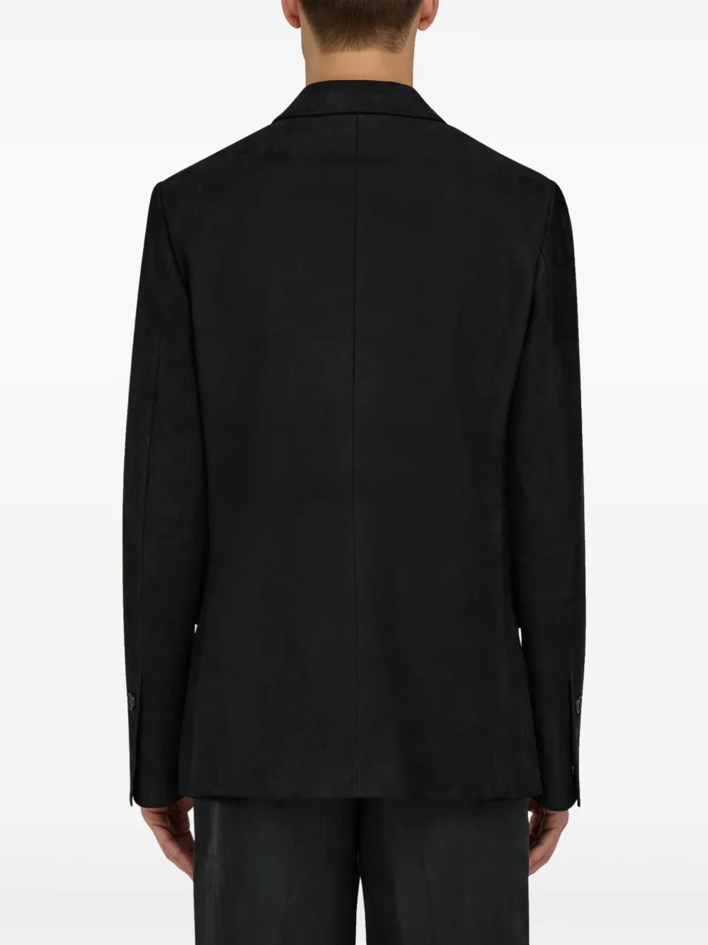 Ferragamo Leather Blazer In Black
