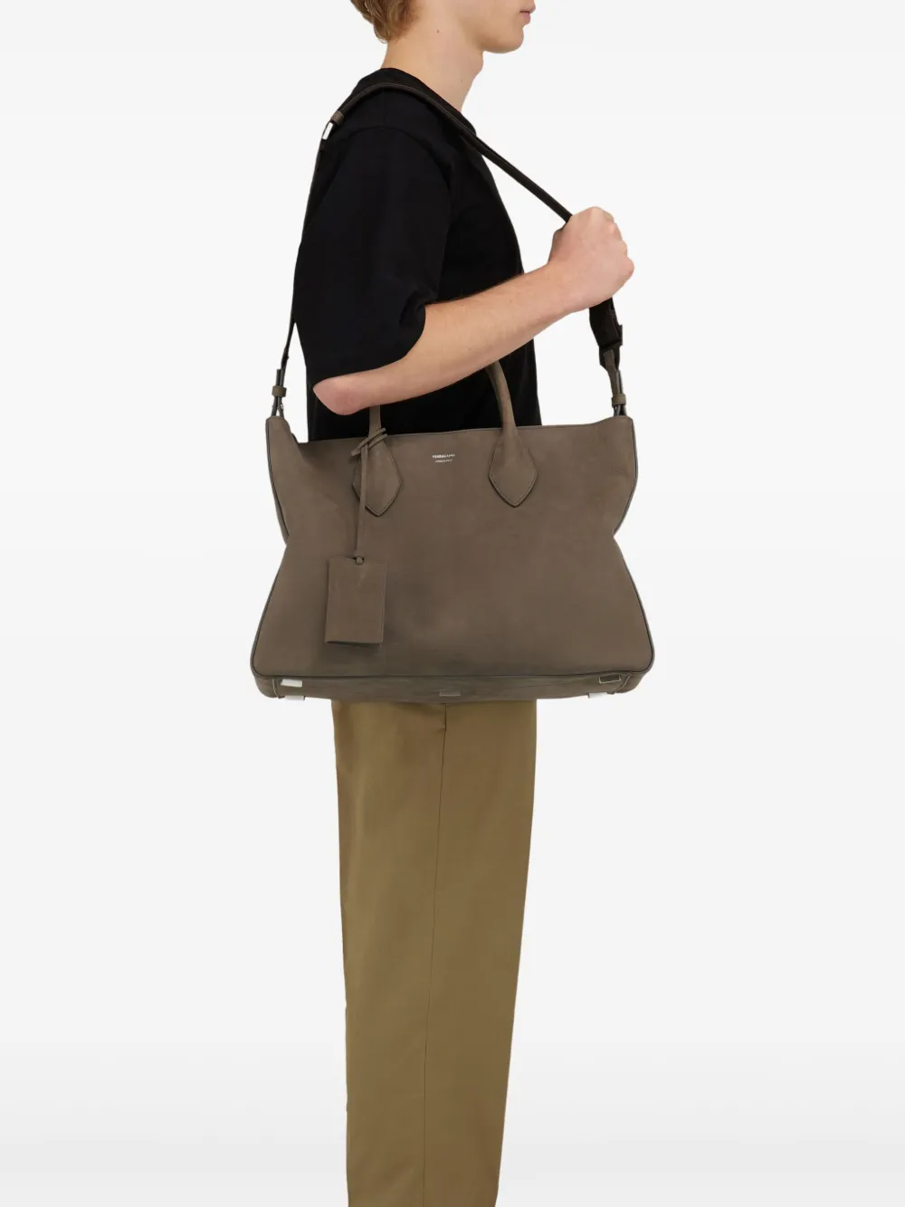 FERRAGAMO LARGE LEATHER TOTE BAG