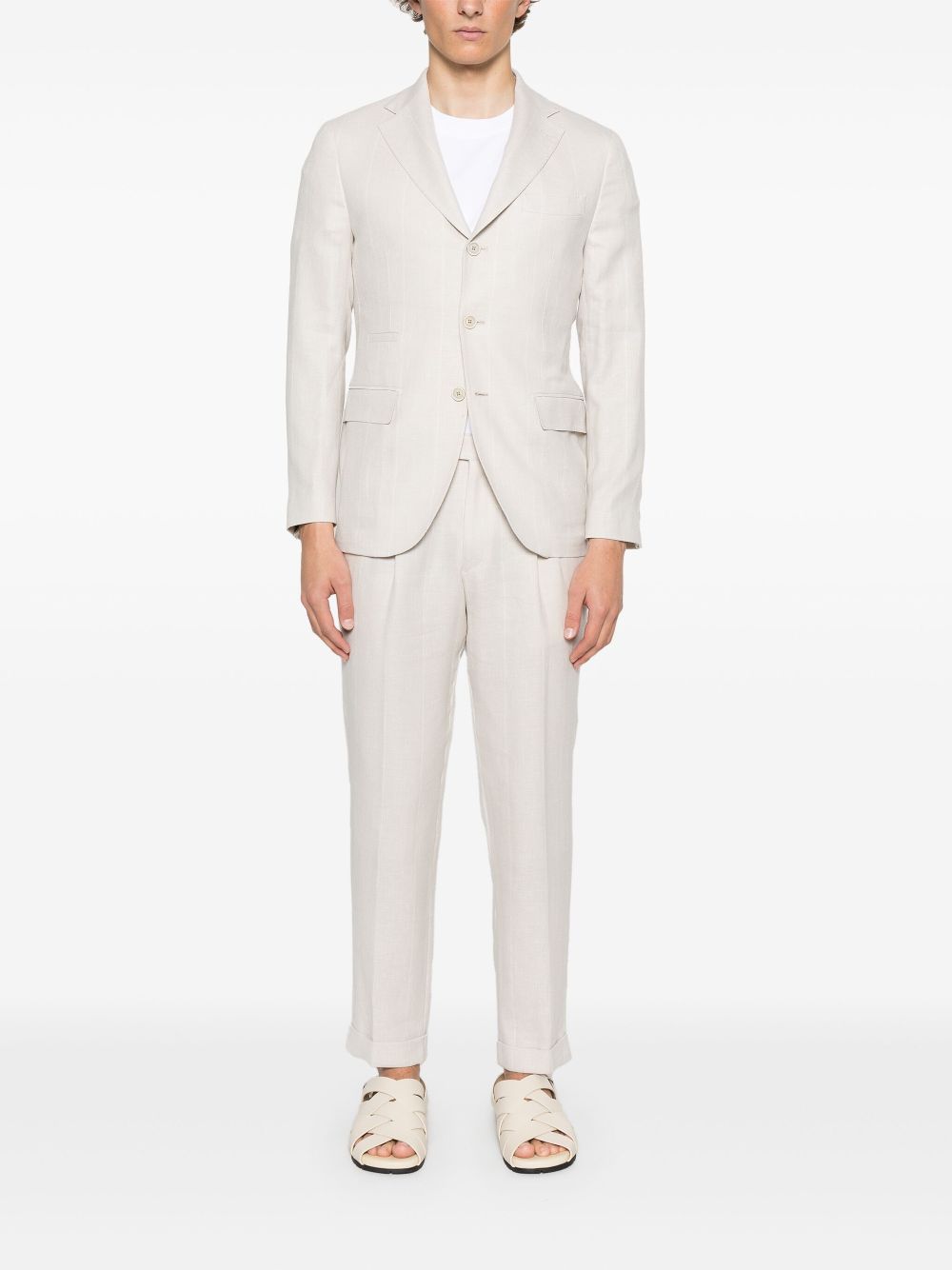 Eleventy pinstriped suit - Neutrals