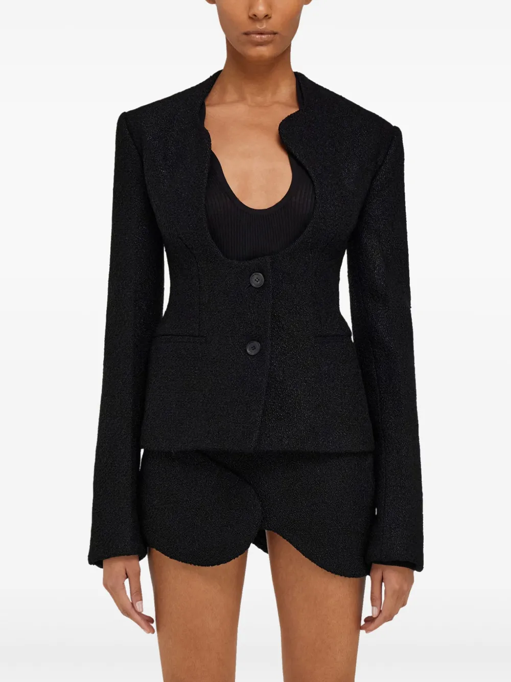 Ferragamo Blazer met enkele rij knopen Zwart