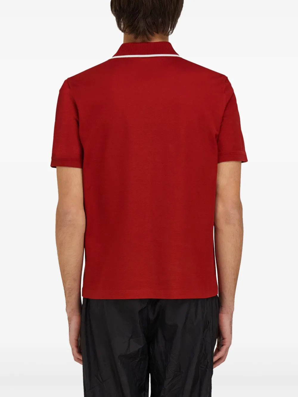 Ferragamo Cotton Polo Shirt With Zip Closure In Red