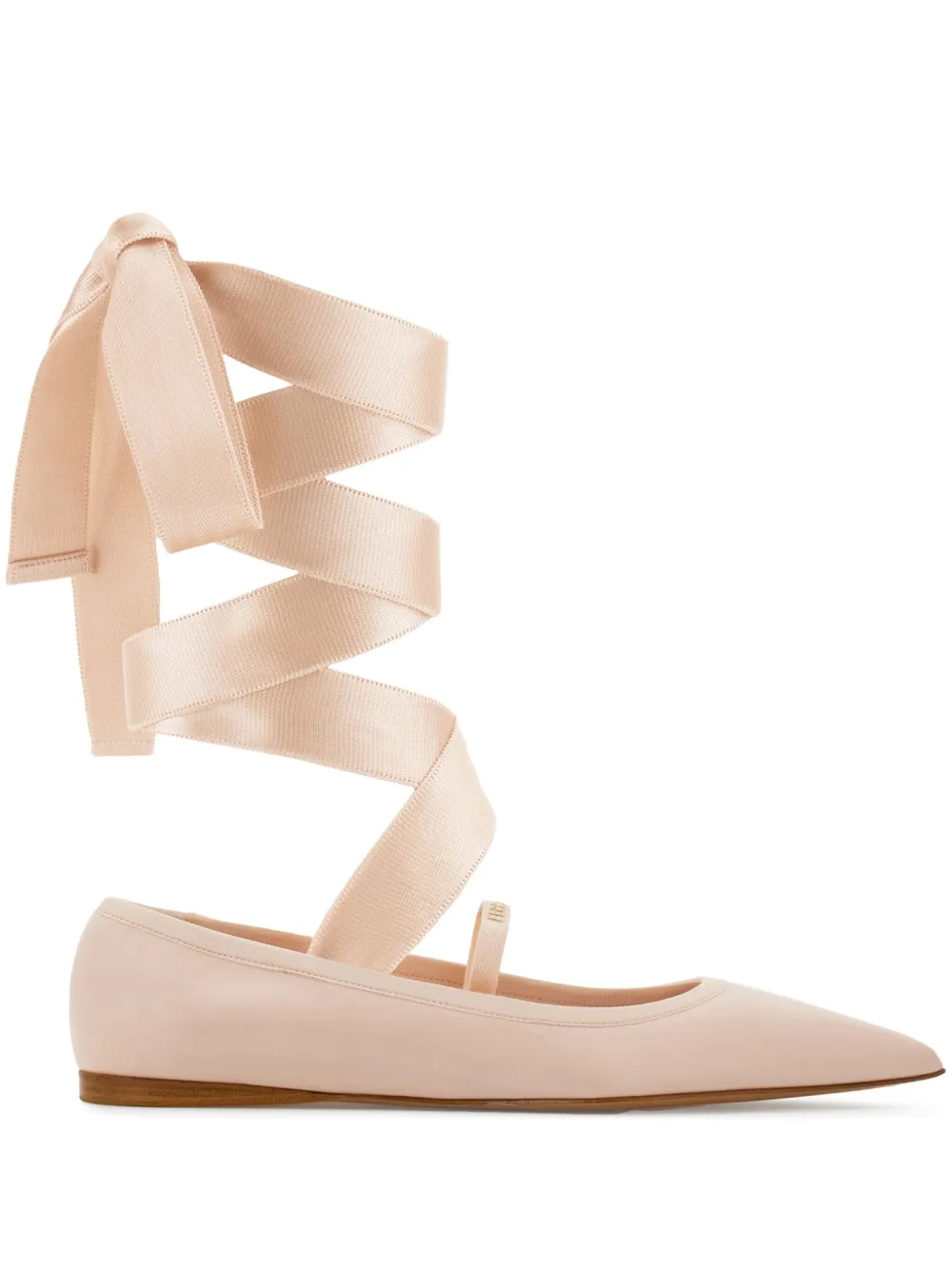Ferragamo Leren ballerina's Roze