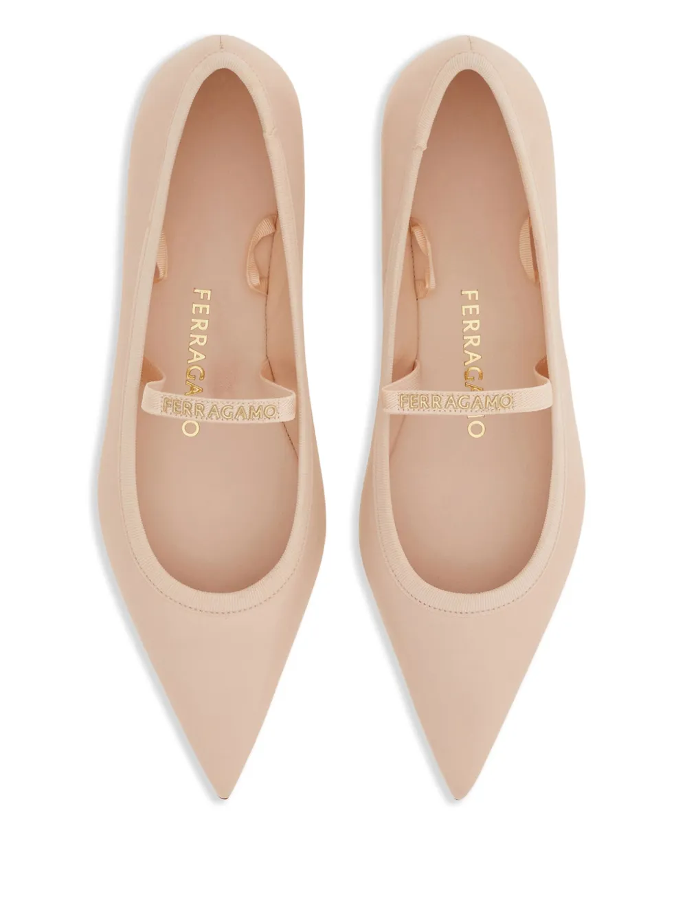 Ferragamo Leren ballerina's - Roze