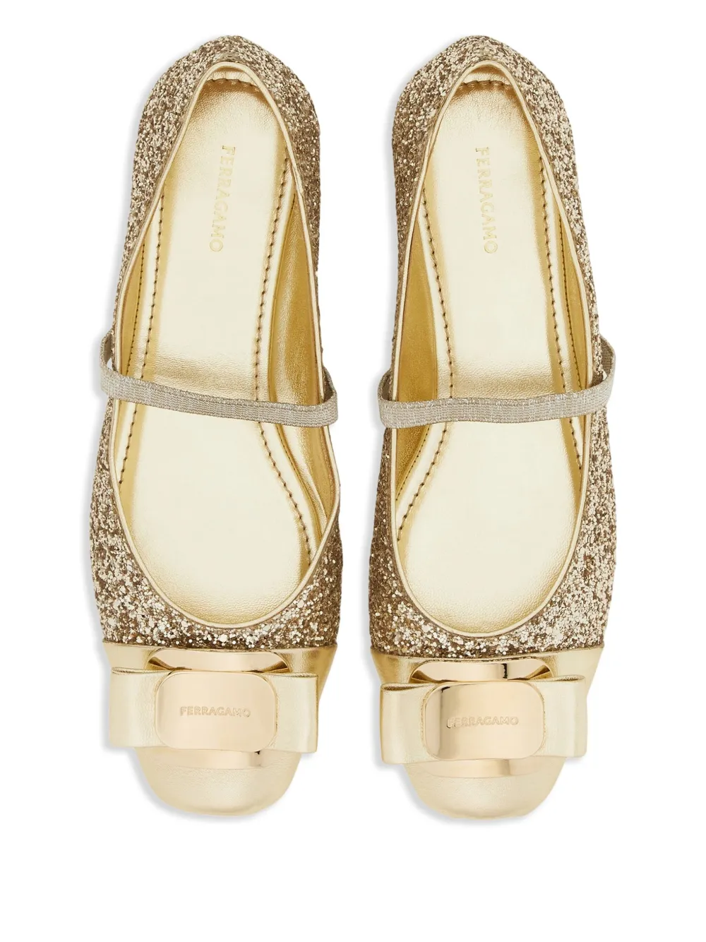 Ferragamo New Vara-plate ballet flats Gold