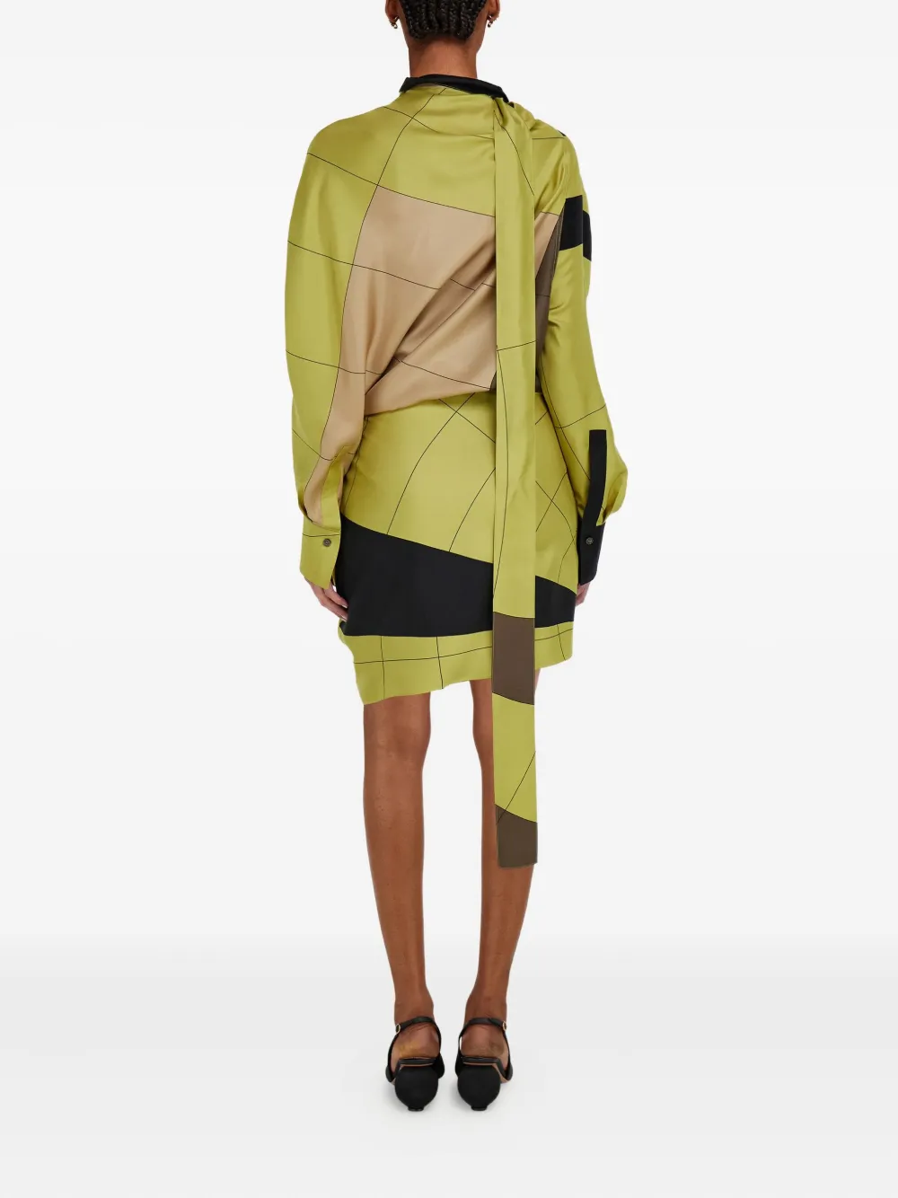 Ferragamo Asymmetrische jurk Groen