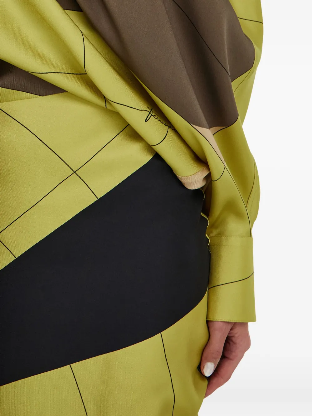 Ferragamo Asymmetrische jurk Groen