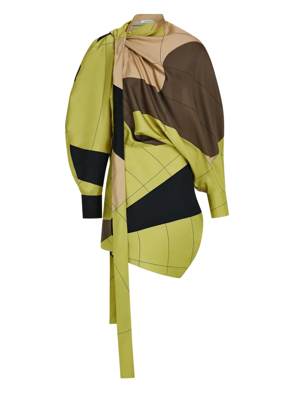 Ferragamo vestido asimétrico | verde | Image 1