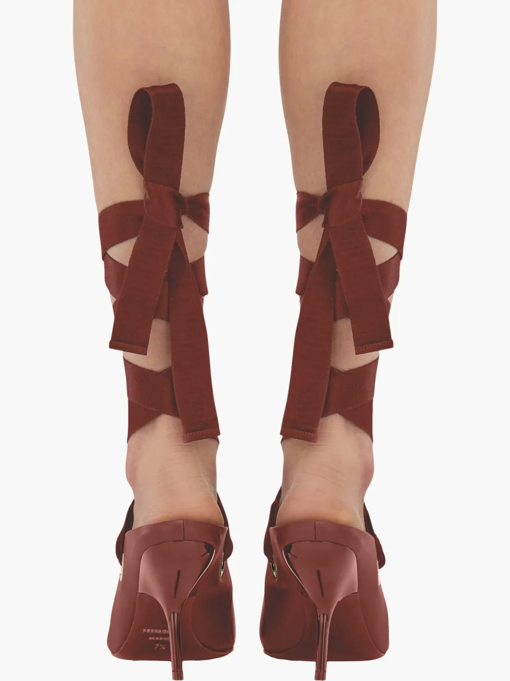 Ferragamo 85mm Ribbon-detail Pointed-toe Mules In Red