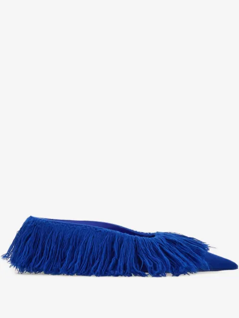 Ferragamo Eva fringe-detail pointed mules