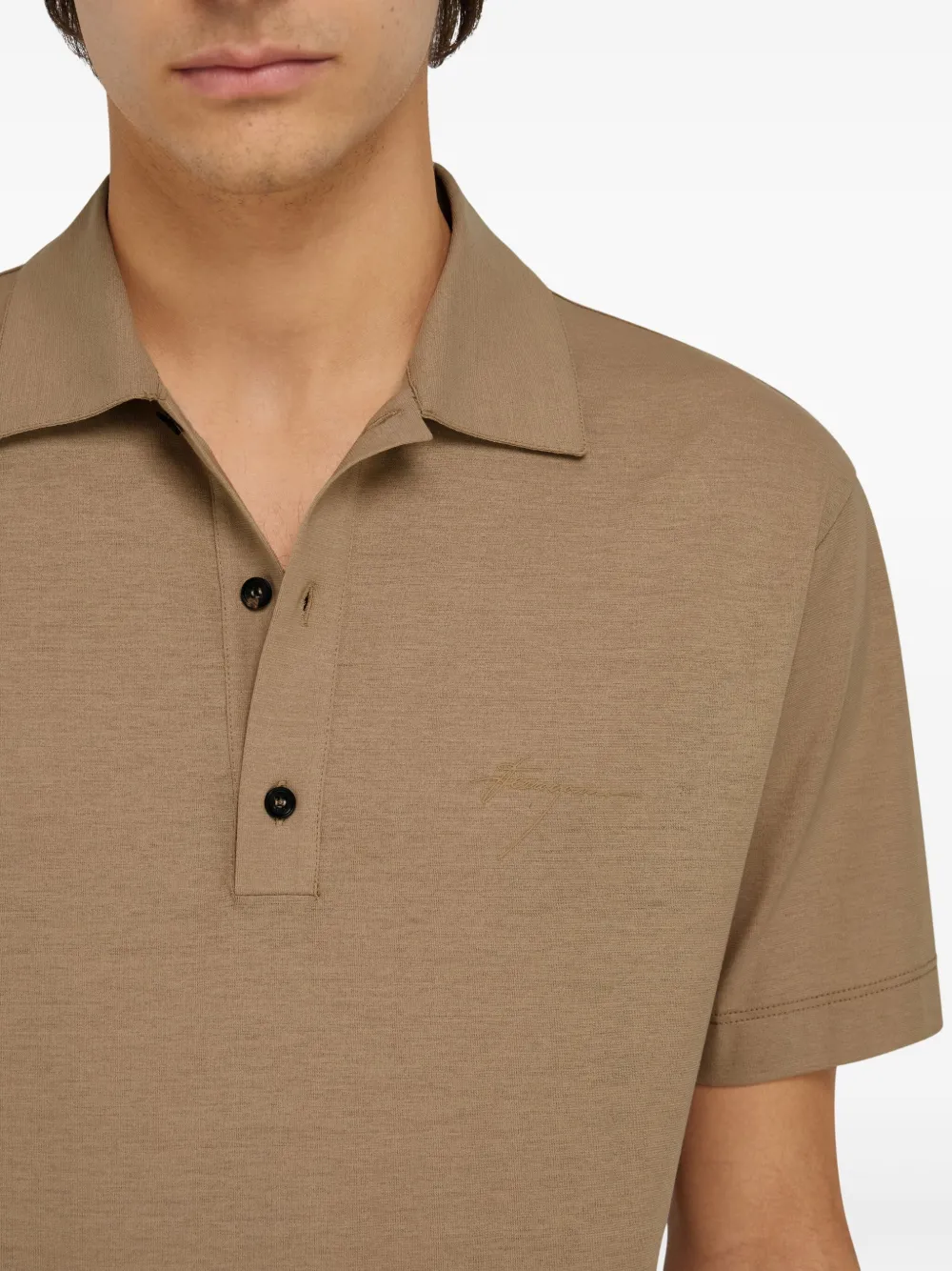 Ferragamo Kenmerkend katoenen poloshirt Beige