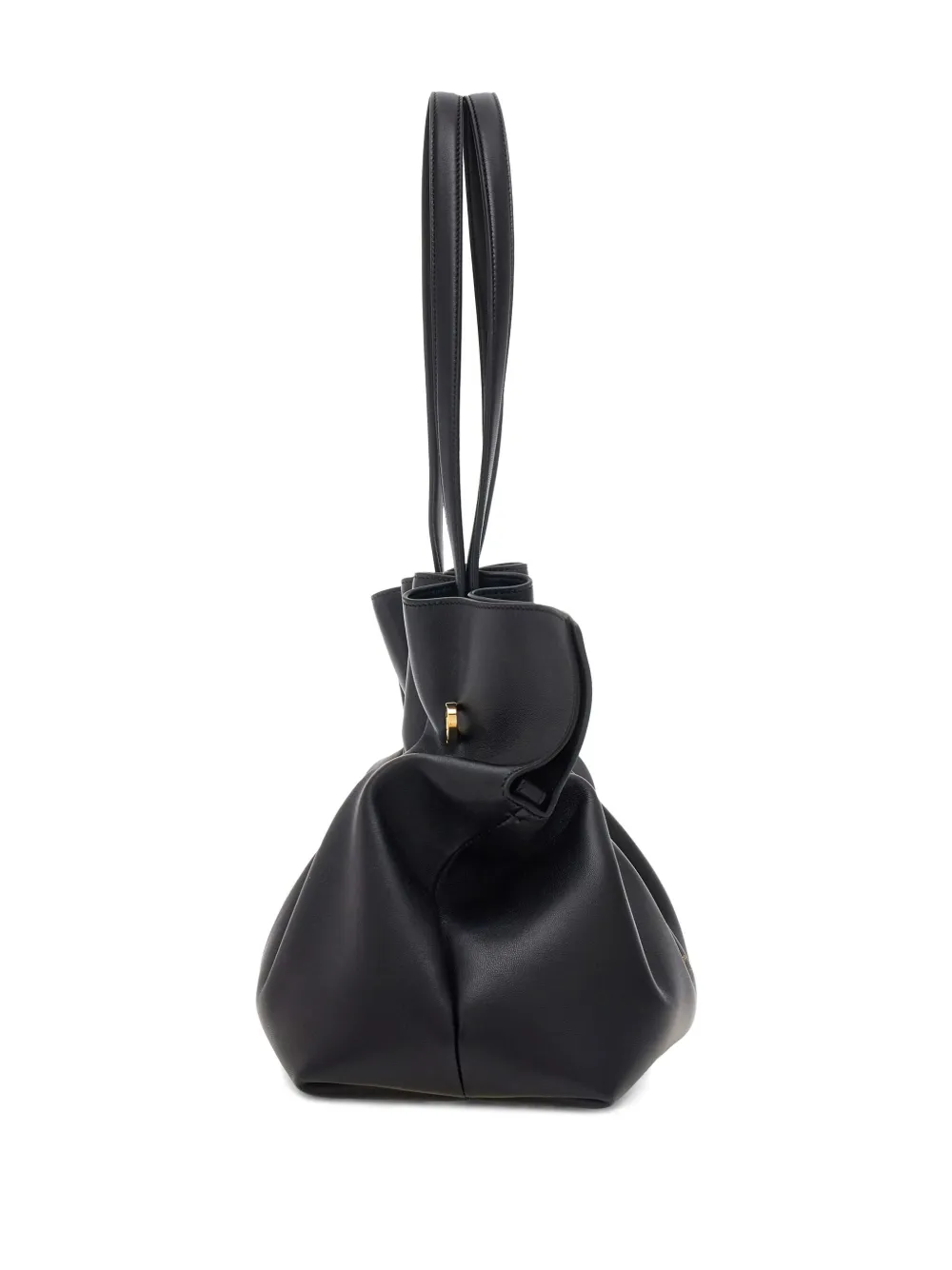 Shop Ferragamo Large Soft Shoulder Bag In Black