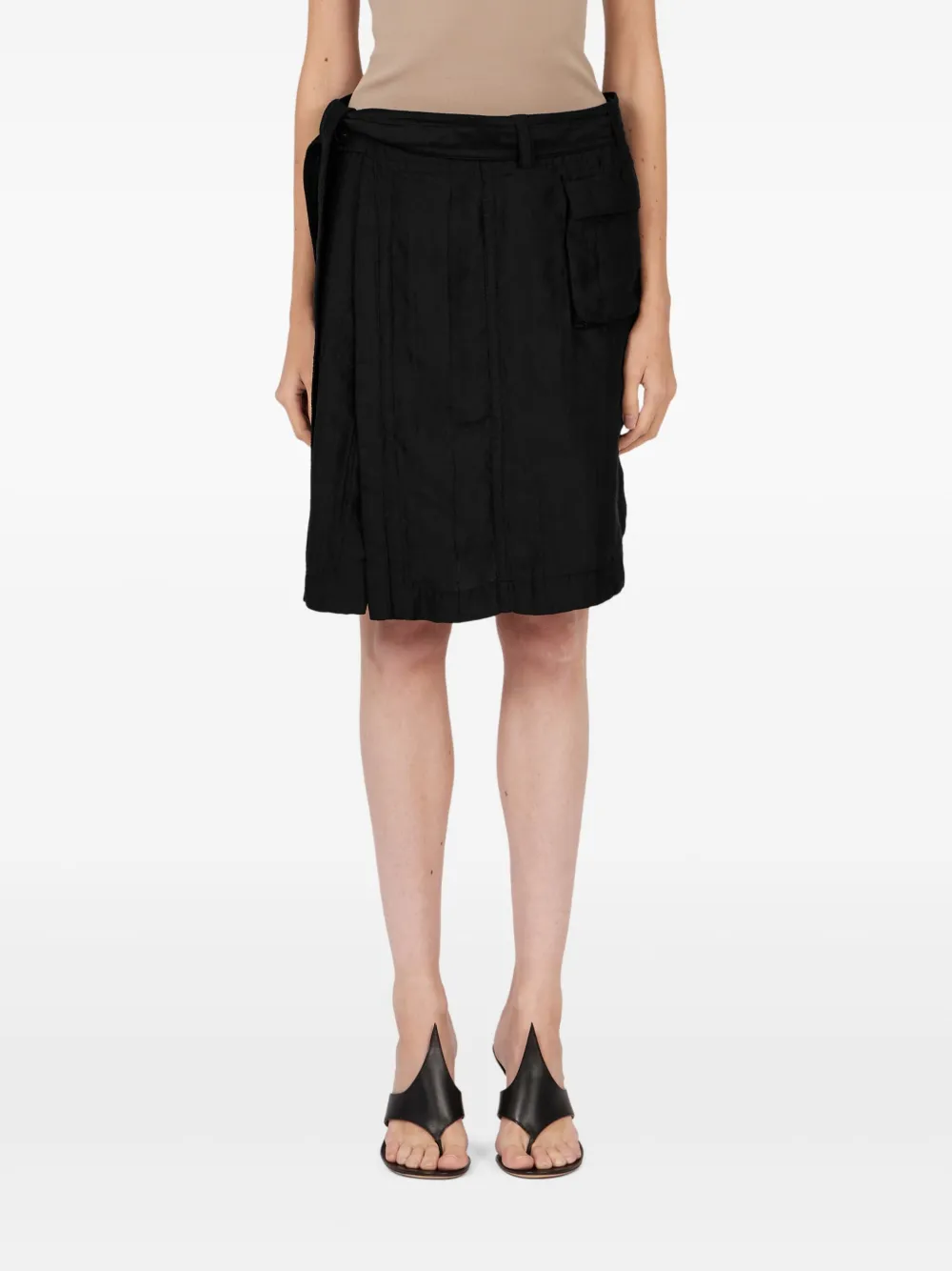 Ferragamo Midi-wikkelrok Zwart