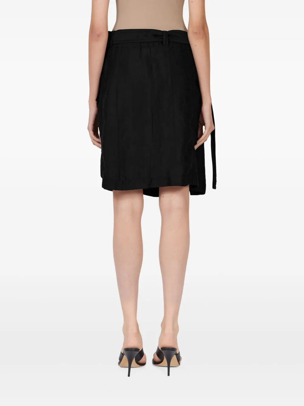 Ferragamo Midi-wikkelrok Zwart