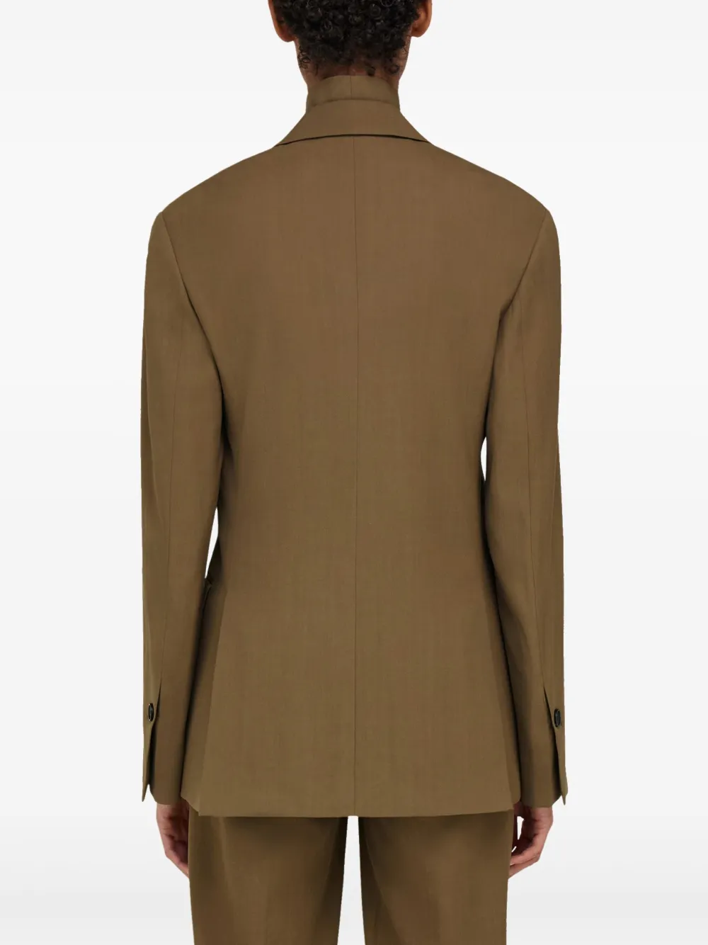 Ferragamo Blazer met enkele rij knopen Bruin