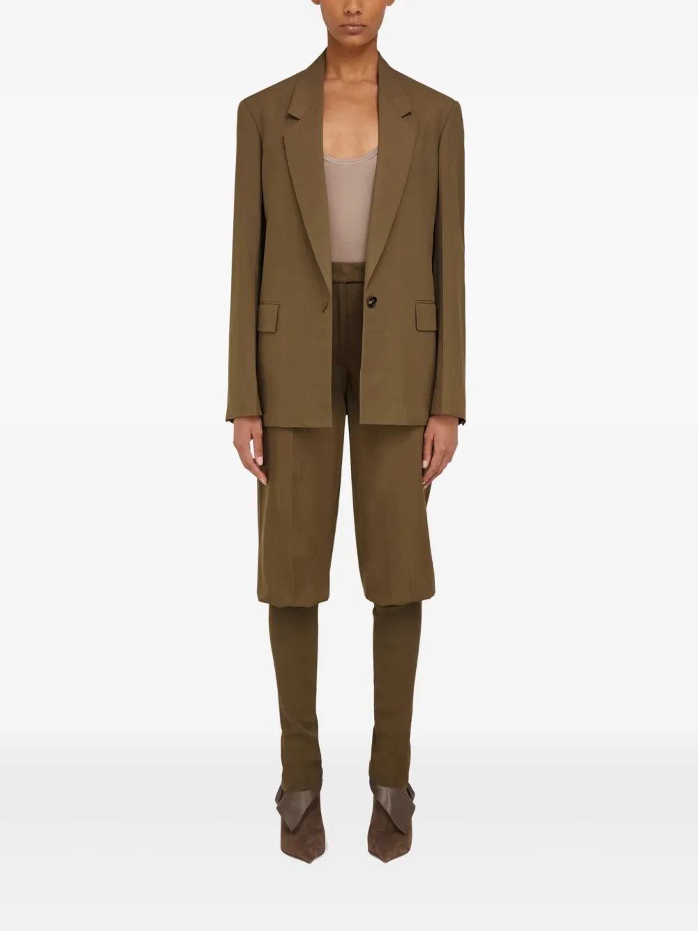 Ferragamo Blazer met enkele rij knopen Bruin