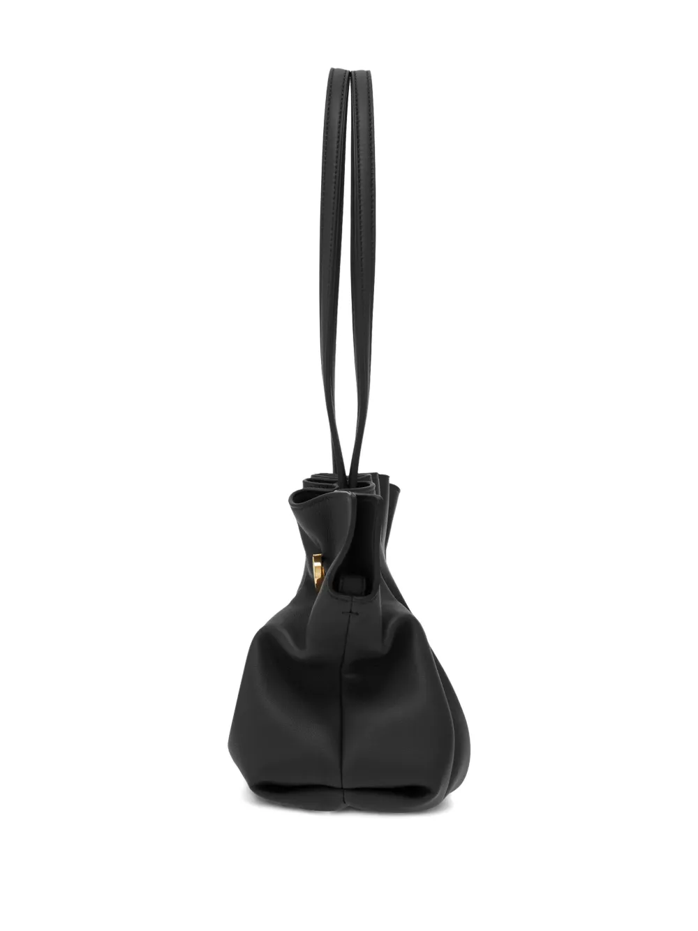 Shop Ferragamo Small Soft Shoulder Bag In Black