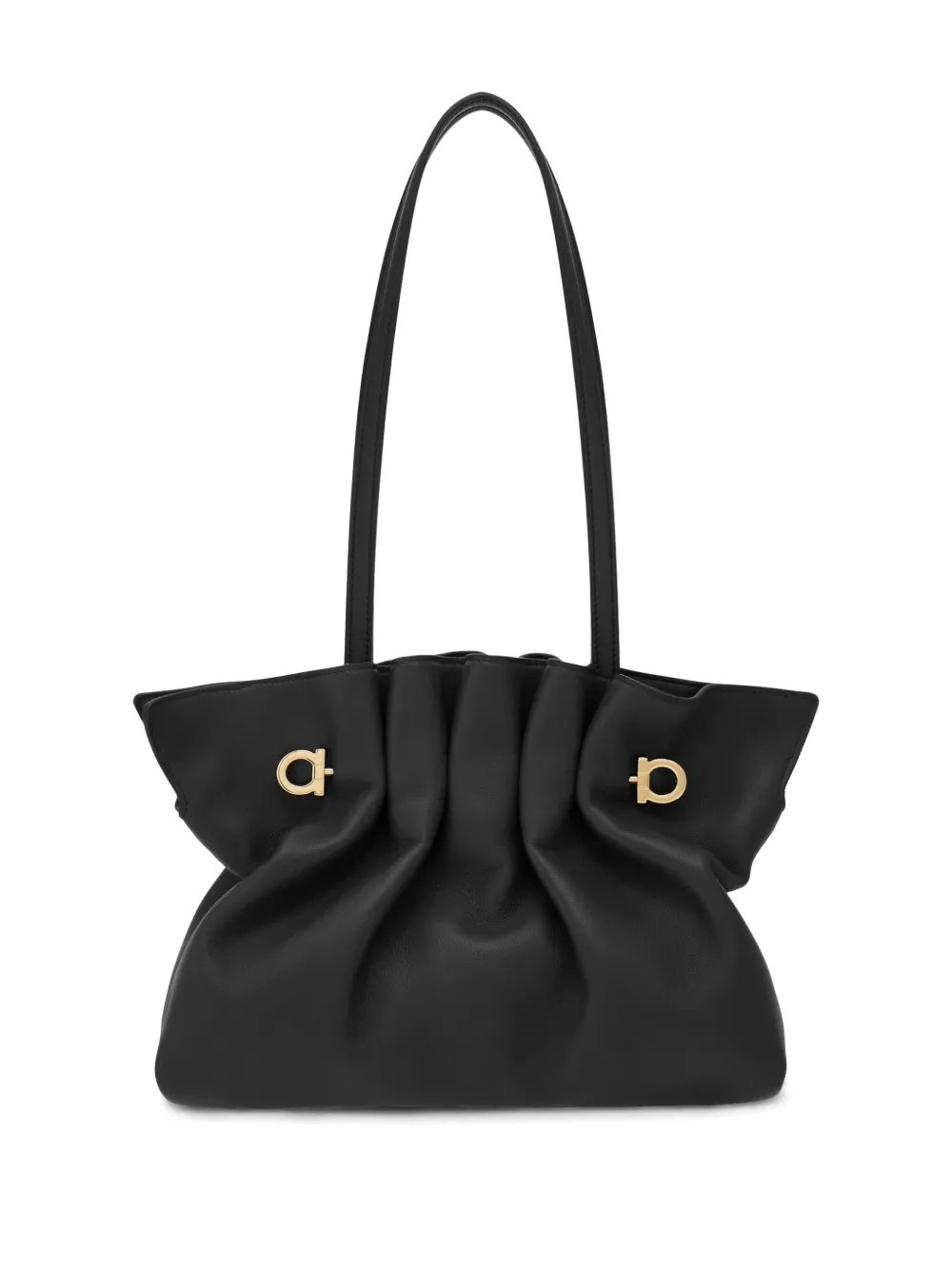 Shop Ferragamo Small Soft Shoulder Bag In Black