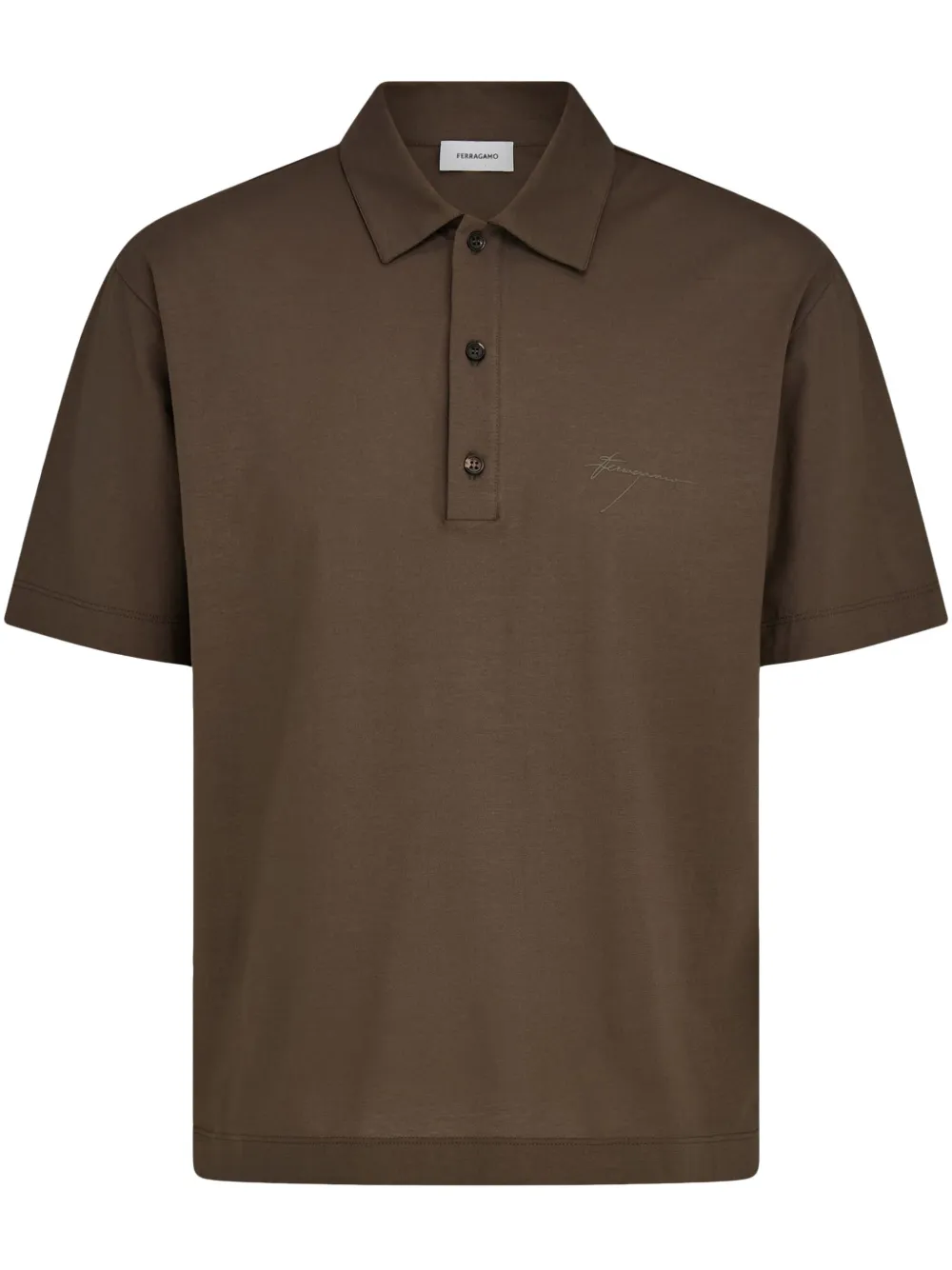 Ferragamo playera tipo polo Signature | marrón | Image 1