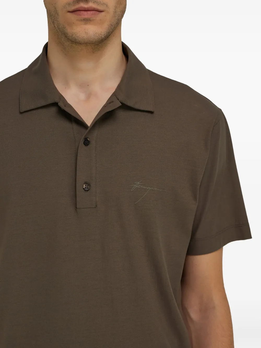 Ferragamo Kenmerkend katoenen poloshirt Bruin