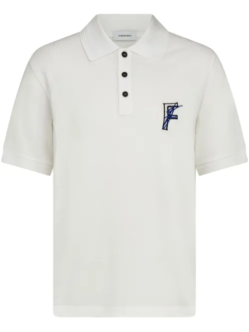 Ferragamo polo en coton - Blanc - Ferragamo - Modalova