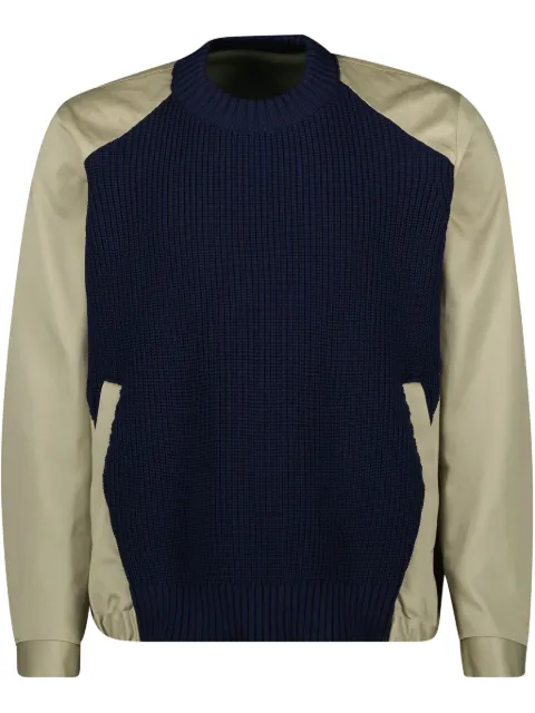 sacai panelled sweatshirt