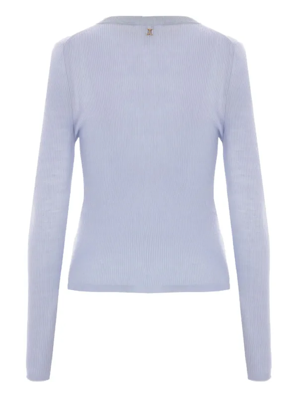 Chloé Ribbed long-sleeves Henley T-shirt | Blue | FARFETCH