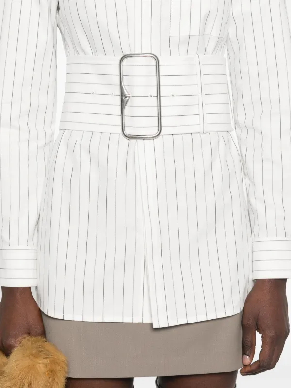 Burberry Striped Cotton Shirt | White | FARFETCH RO