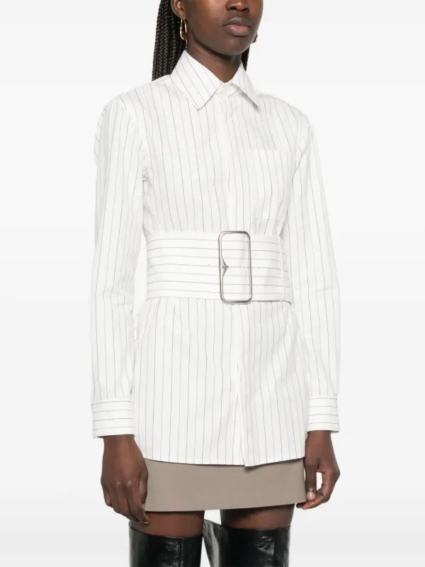 Burberry Striped Cotton Shirt | White | FARFETCH RO