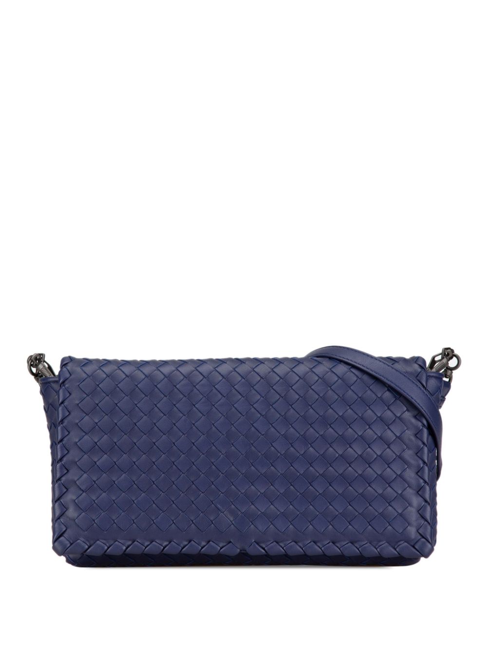 Bottega Veneta Pre-Owned 2012-2024 Leather Intrecciato Flap crossbody bag - Blue